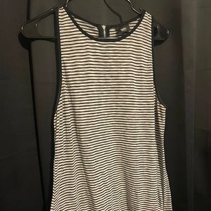 Mossimo striped cotton dress tank with zipper back L